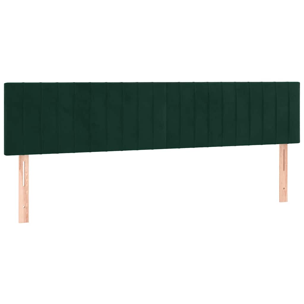 sötétzöld bársony rugós ágy matraccal 180x200 cm