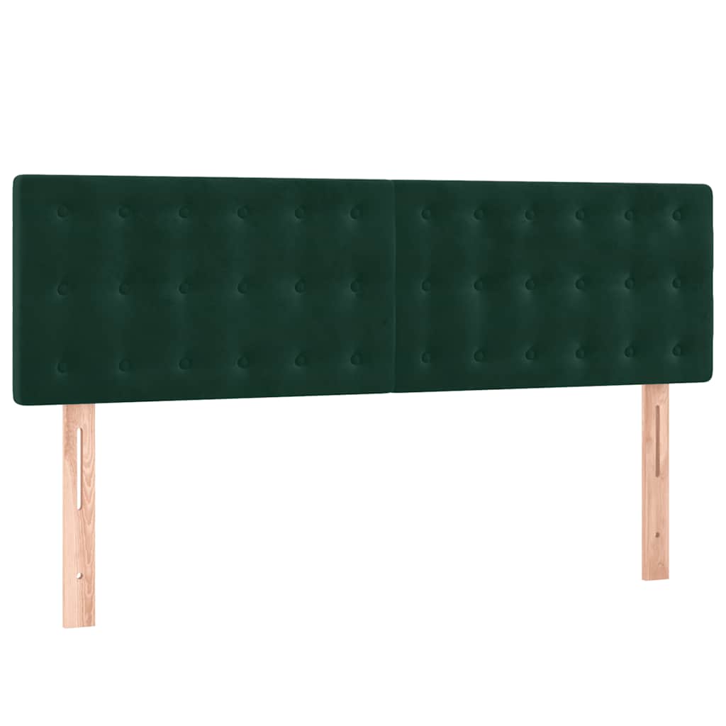 sötétzöld bársony rugós ágy matraccal 140x190 cm
