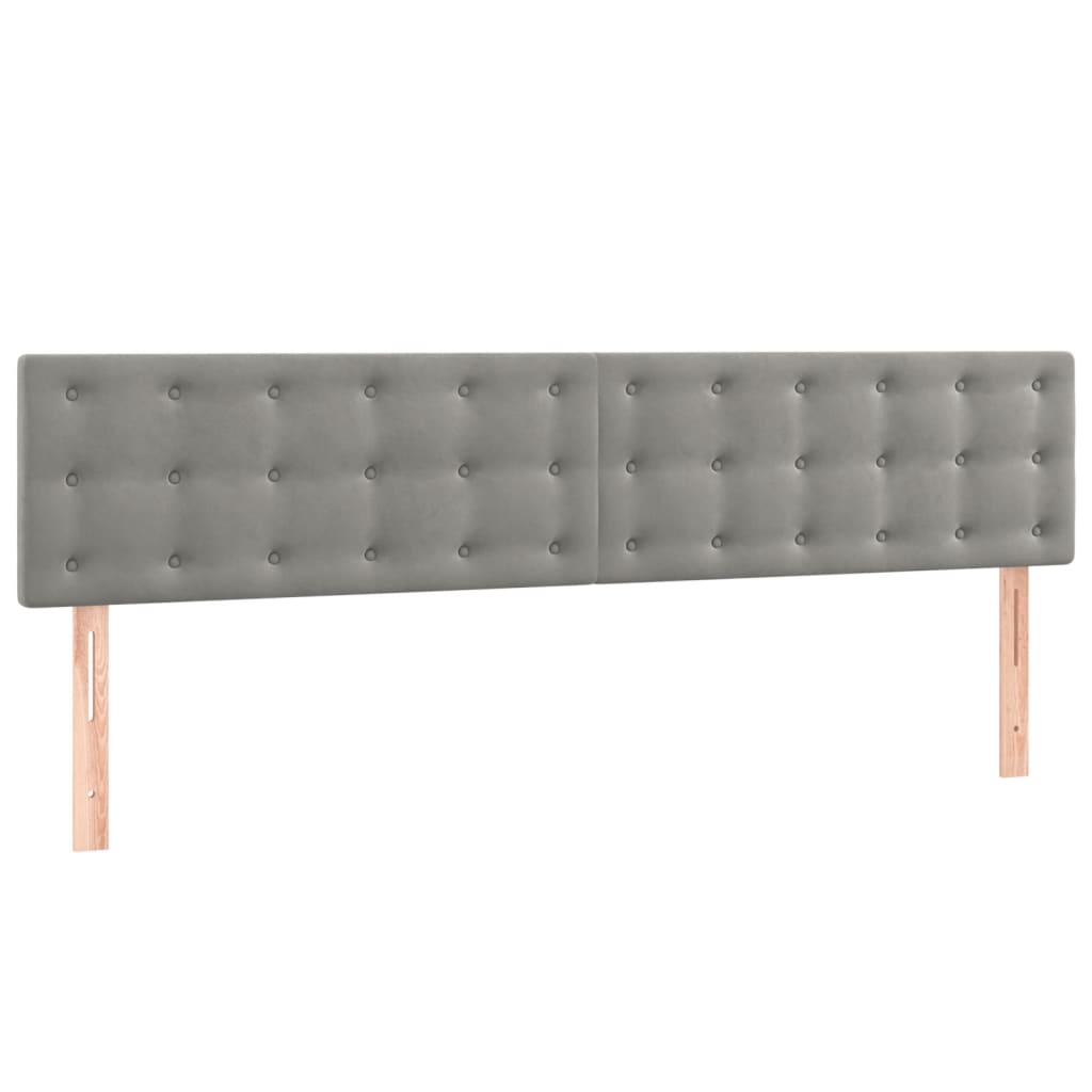 világosszürke bársony rugós ágy matraccal 200x200 cm