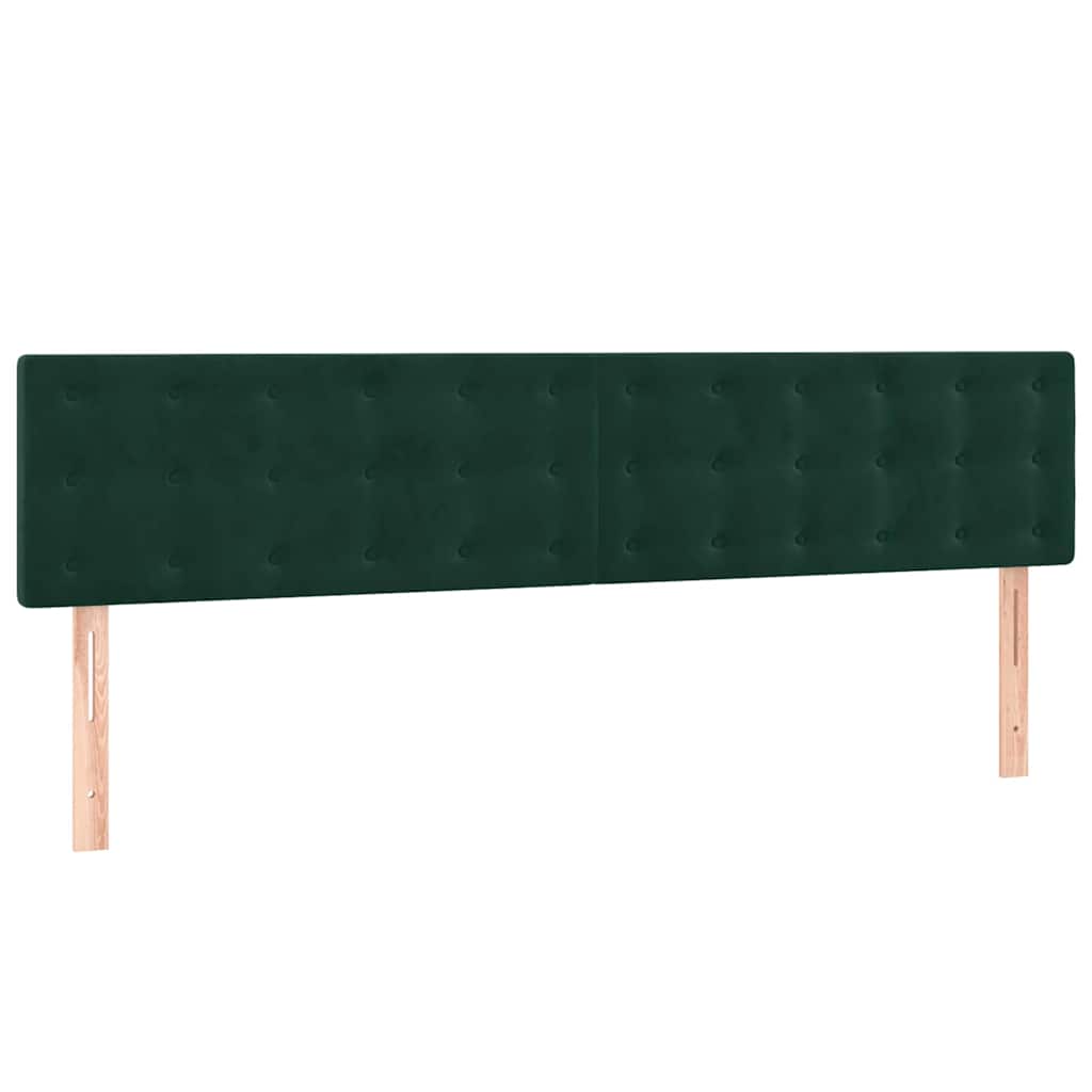 sötétzöld bársony rugós ágy matraccal 200x200 cm