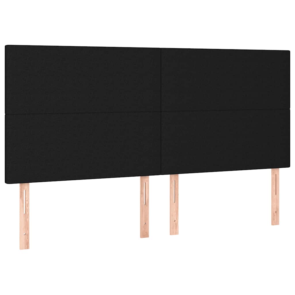 fekete szövet rugós ágy matraccal 200 x 200 cm