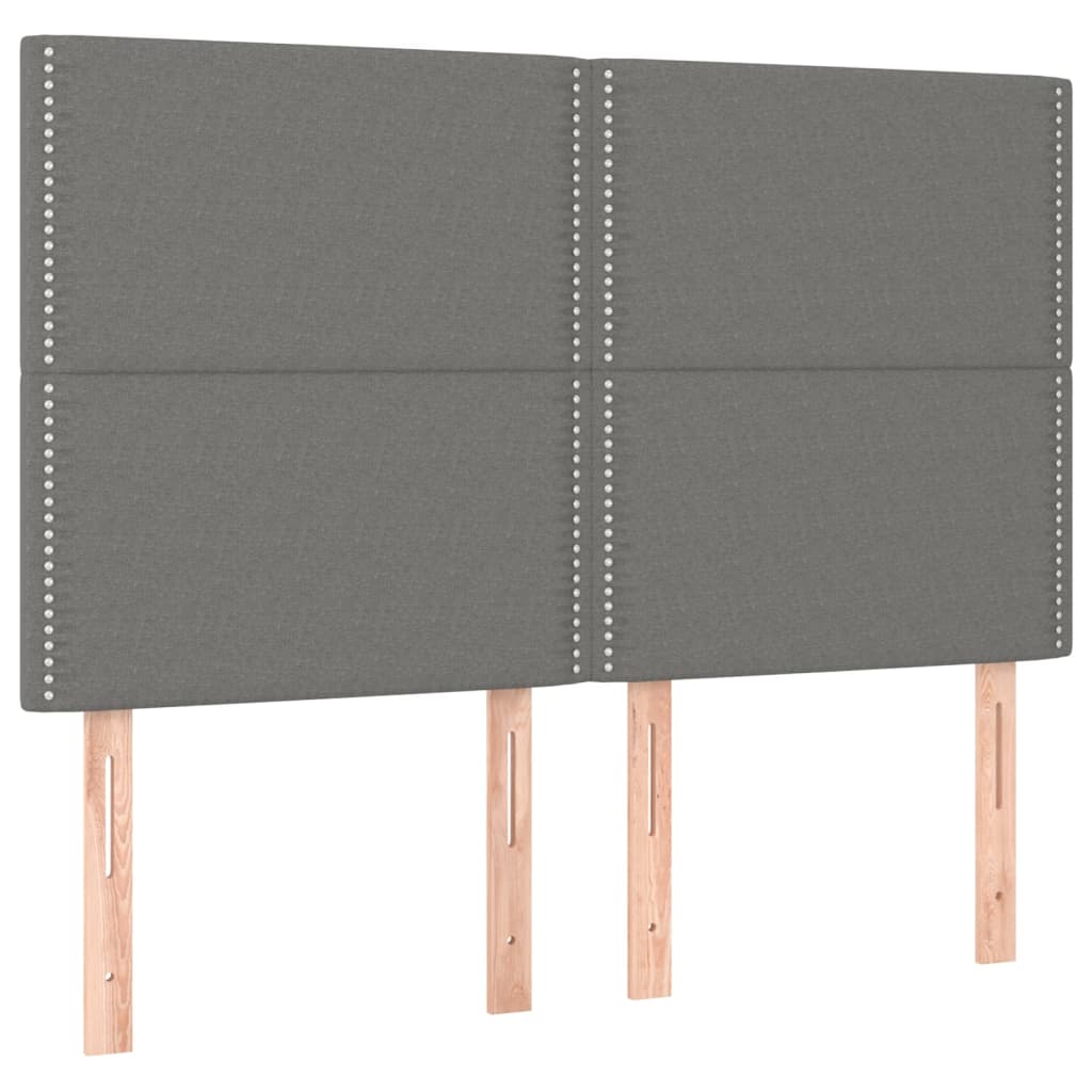 sötétszürke szövet rugós ágy matraccal 140 x 190 cm