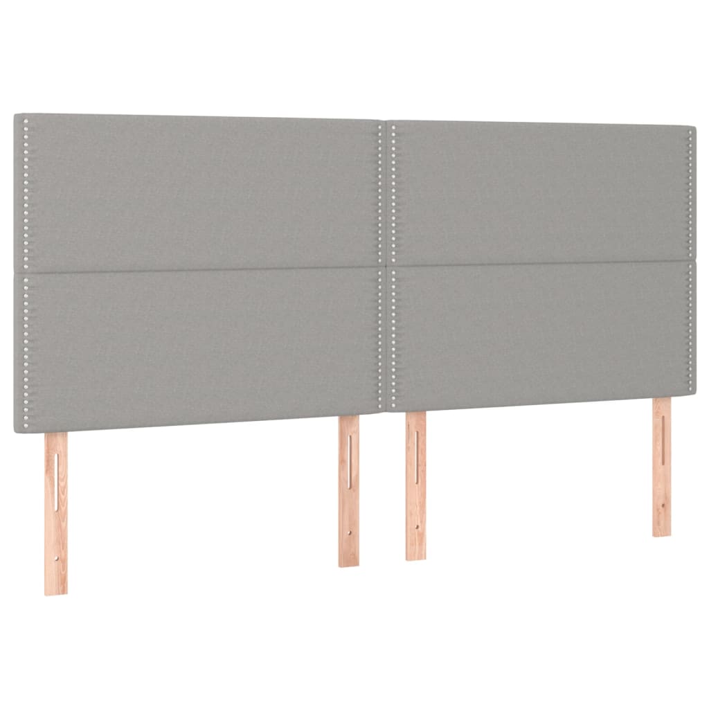 világosszürke szövet rugós ágy matraccal 200 x 200 cm