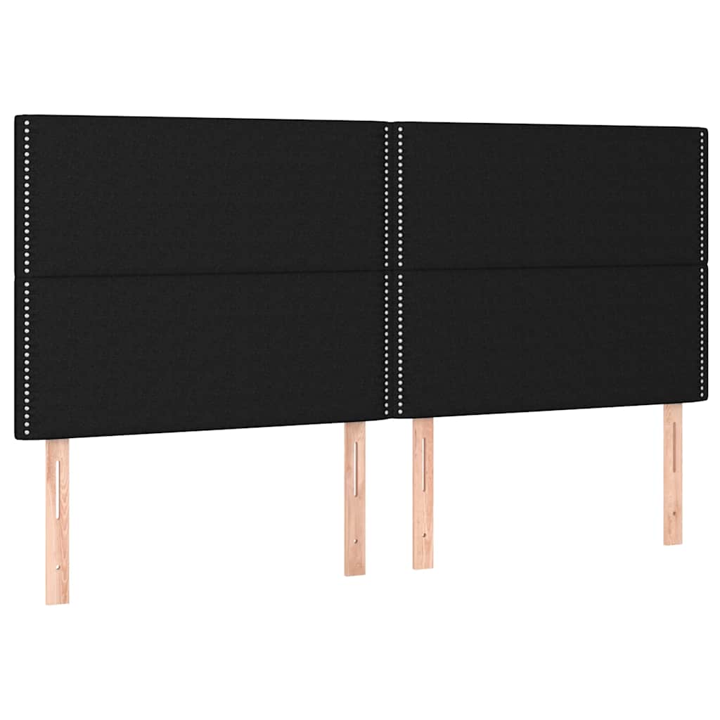 fekete szövet rugós ágy matraccal 200 x 200 cm