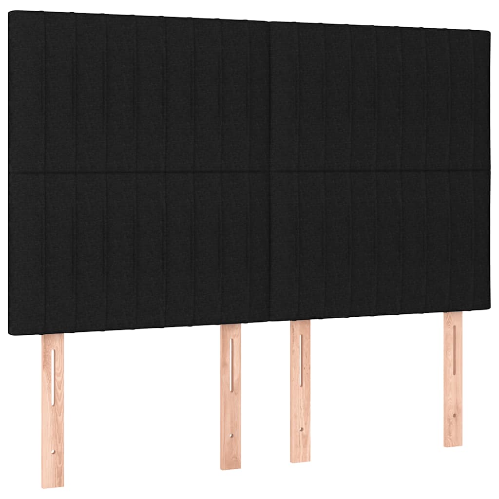 fekete szövet rugós ágy matraccal 140 x 190 cm