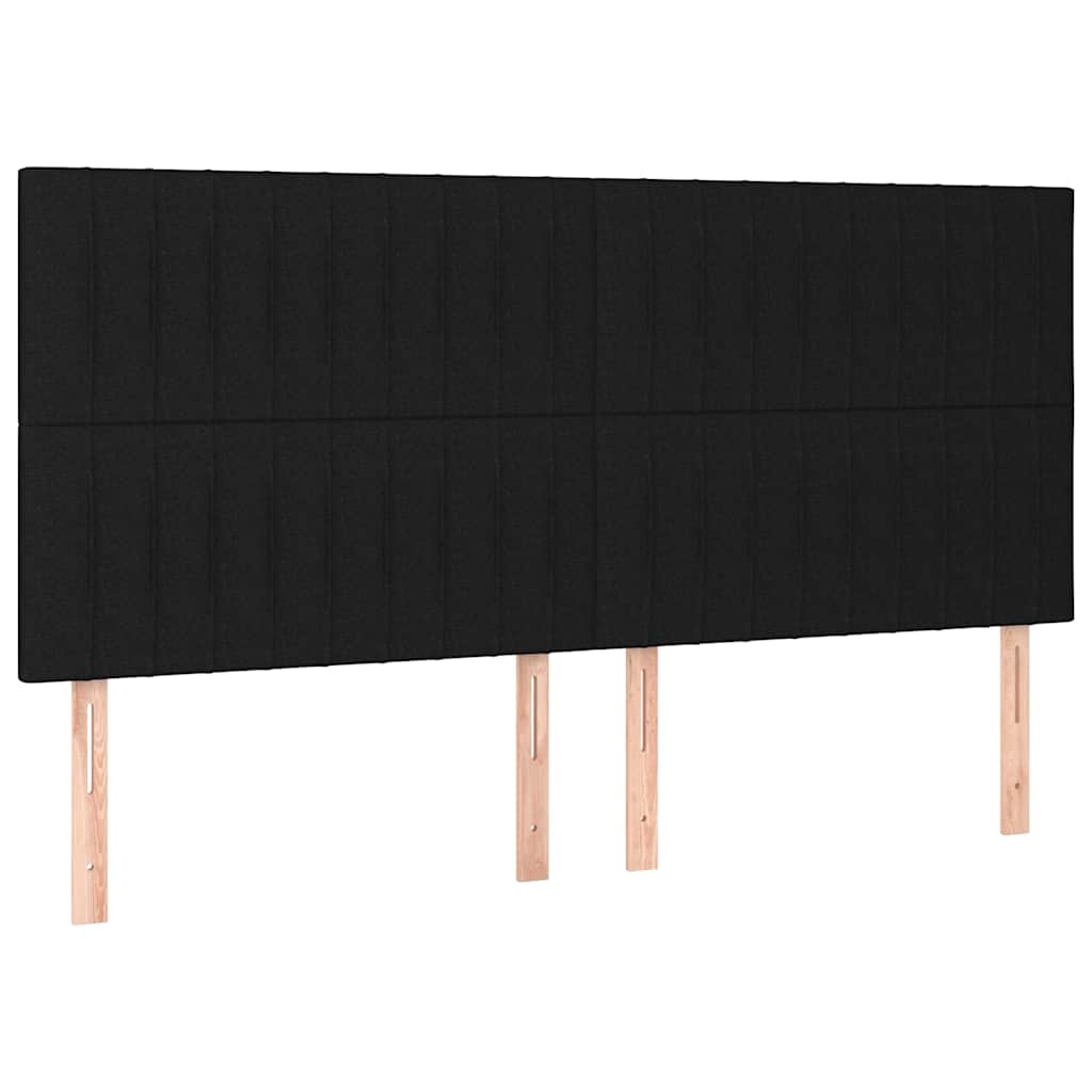 fekete szövet rugós ágy matraccal 180 x 200 cm