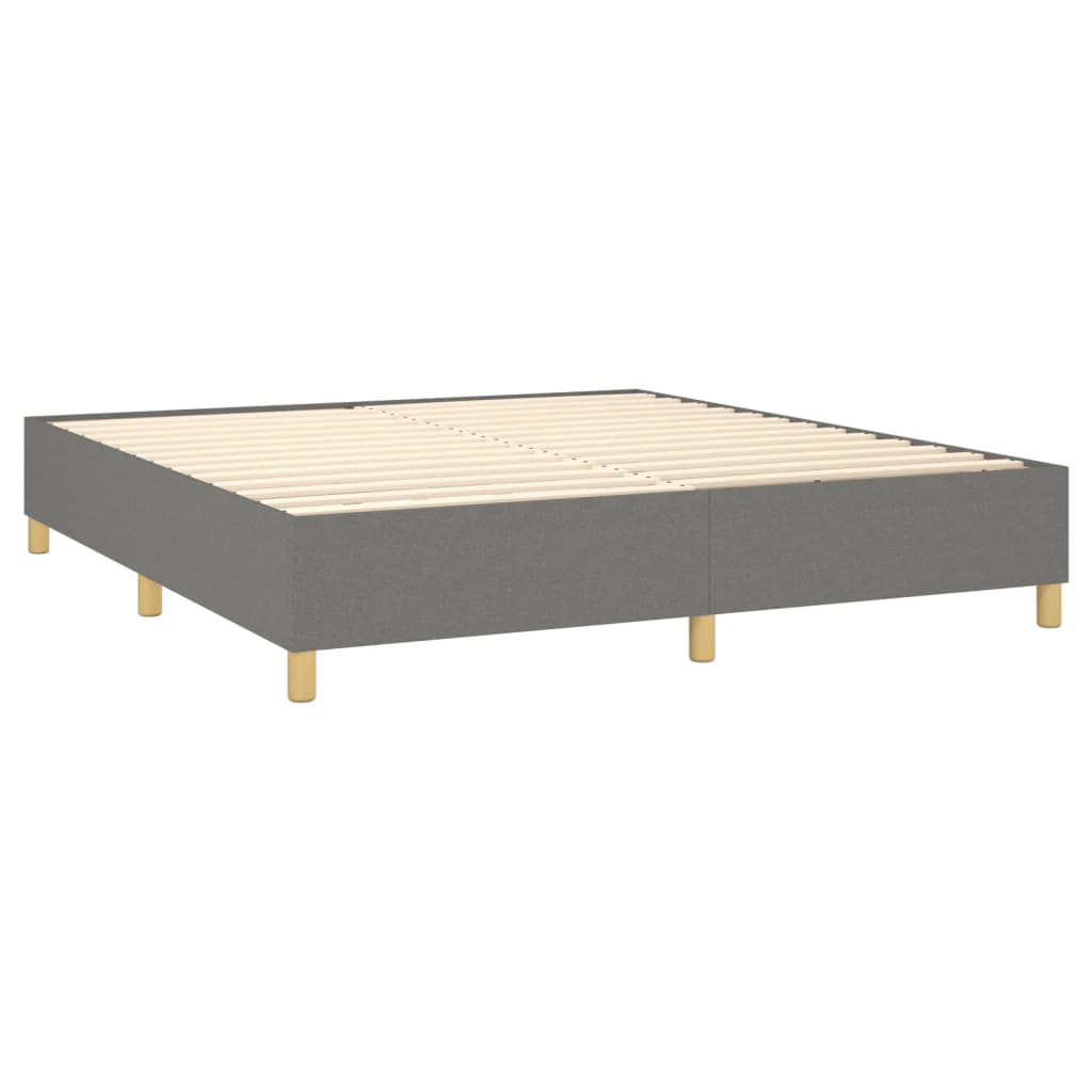 sötétszürke szövet rugós ágy matraccal 160 x 200 cm