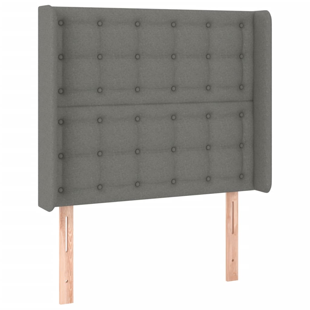 sötétszürke szövet rugós ágy matraccal 100 x 200 cm