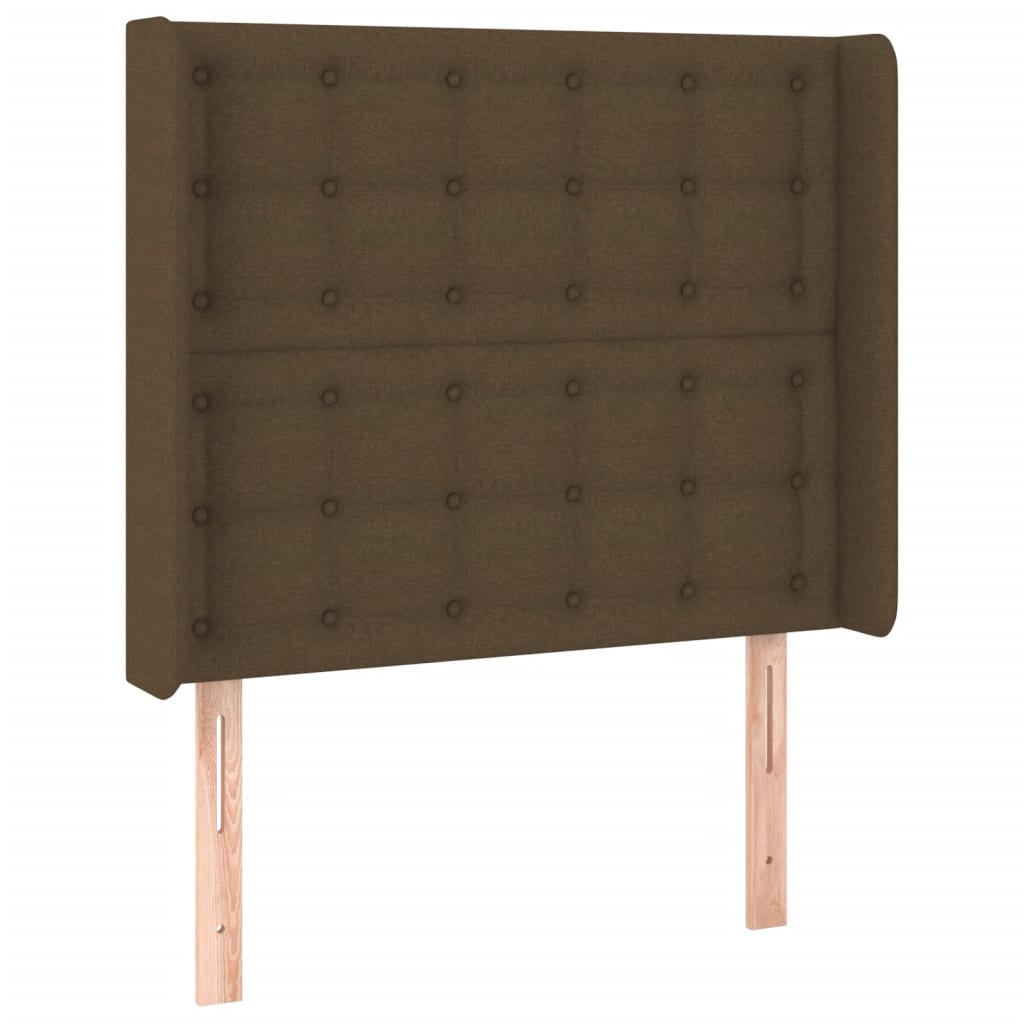 sötétbarna szövet rugós ágy matraccal 100 x 200 cm