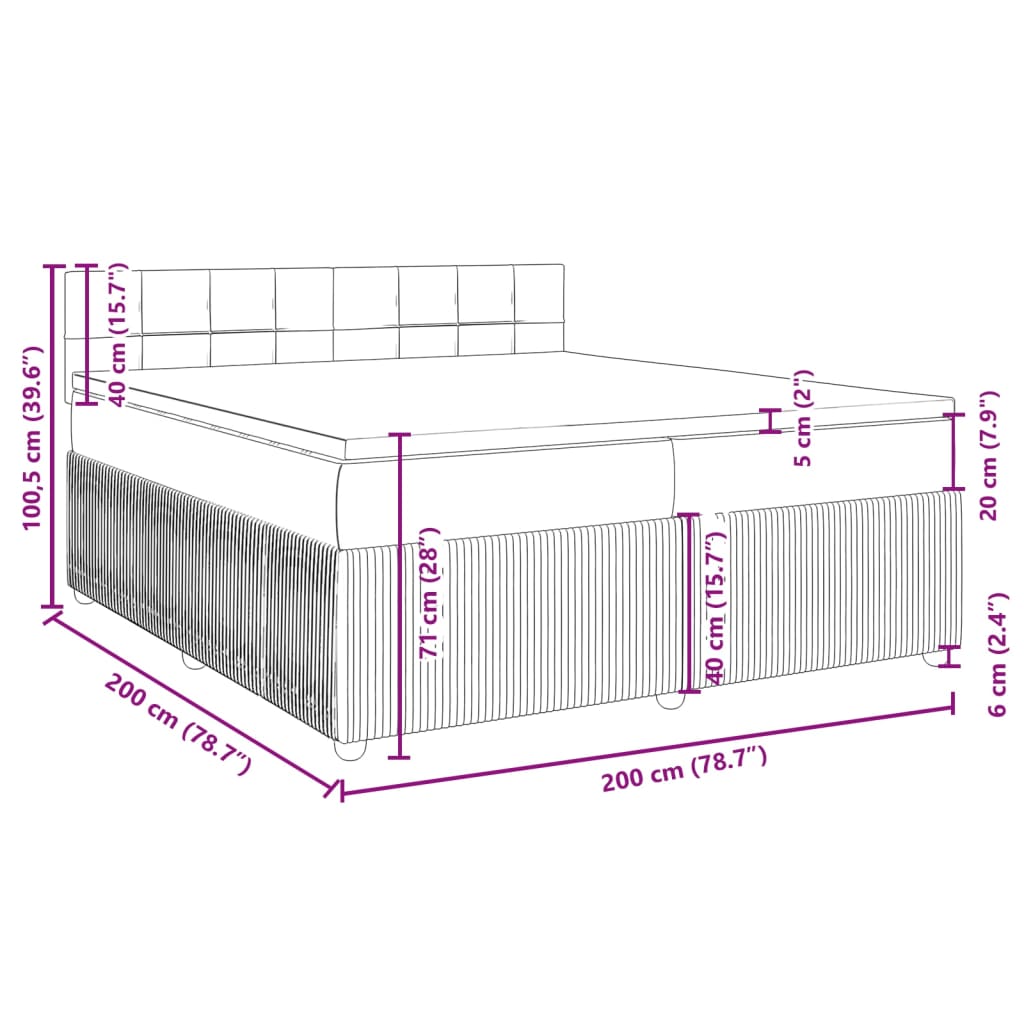 sötétszürke bársony rugós ágy matraccal 80 x 200 cm