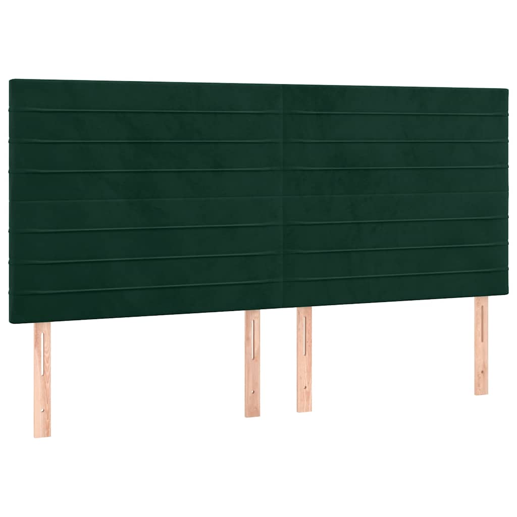 sötétzöld bársony rugós ágy matraccal 180x200 cm