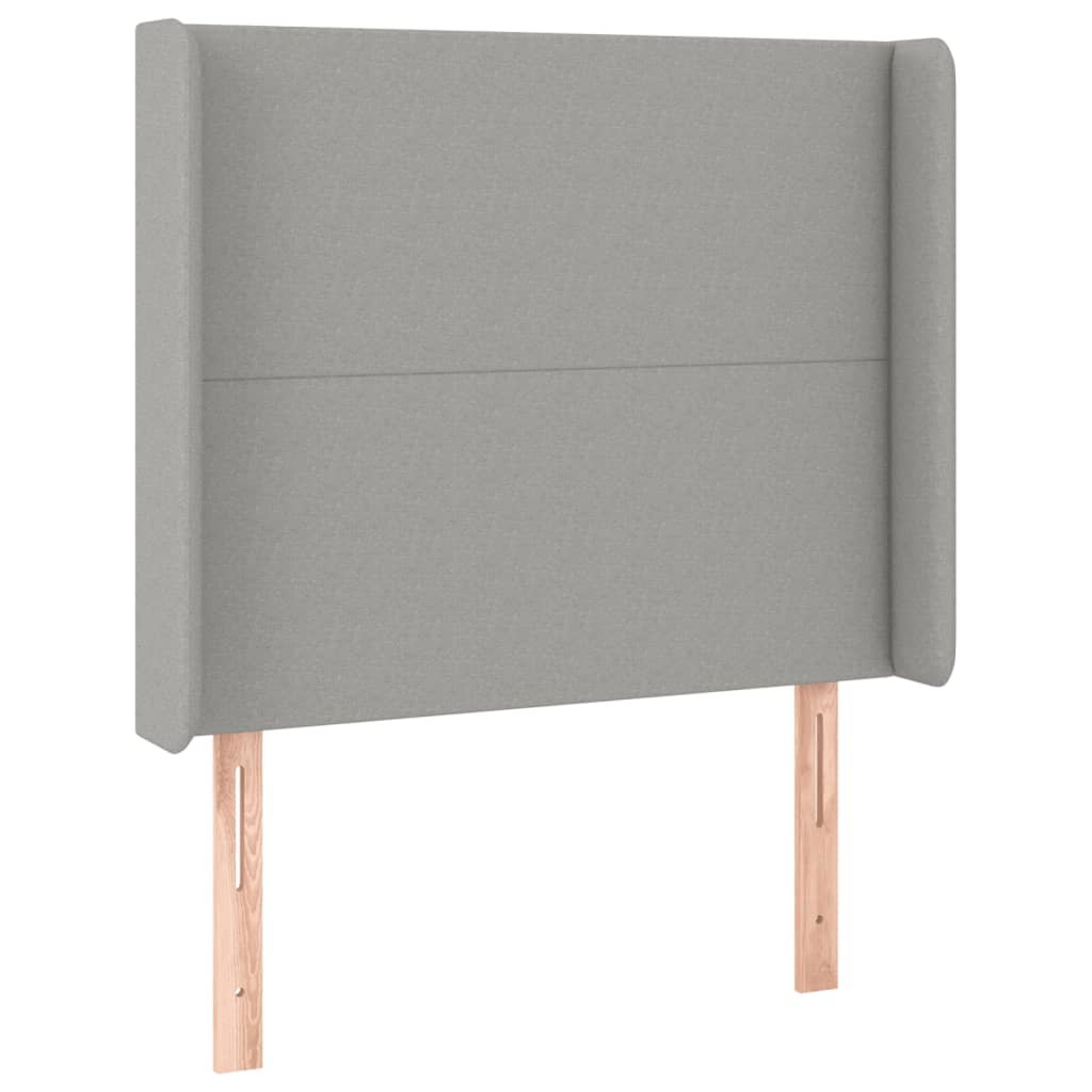 világosszürke szövet rugós és LED-es ágy matraccal 100x200 cm