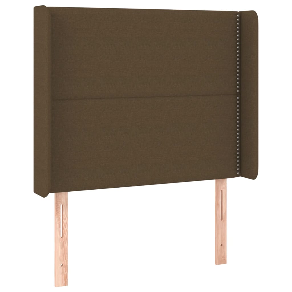 barna szövet rugós és LED-es ágy matraccal 90x190 cm