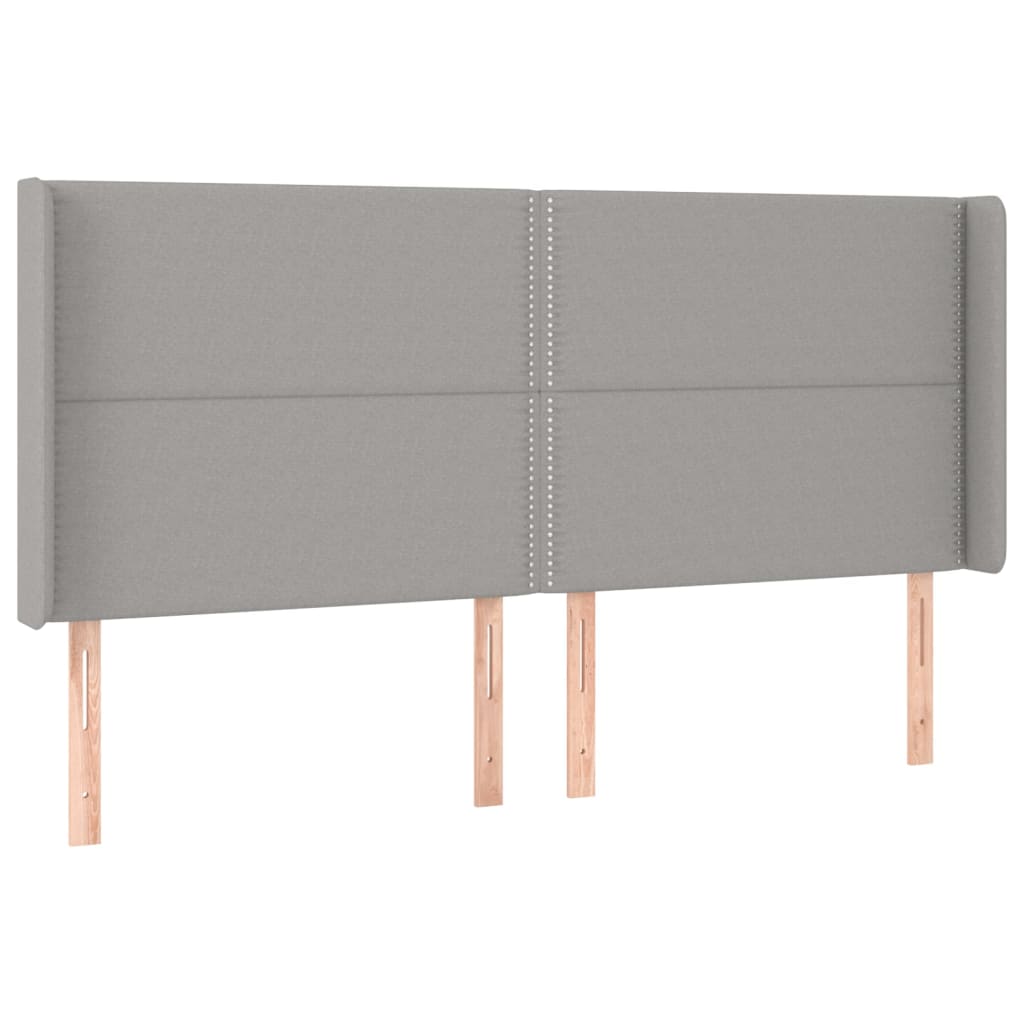 világosszürke szövet rugós és LED-es ágy matraccal 160x200 cm