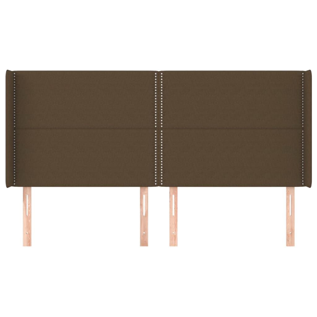 barna szövet rugós és LED-es ágy matraccal 180 x 200 cm
