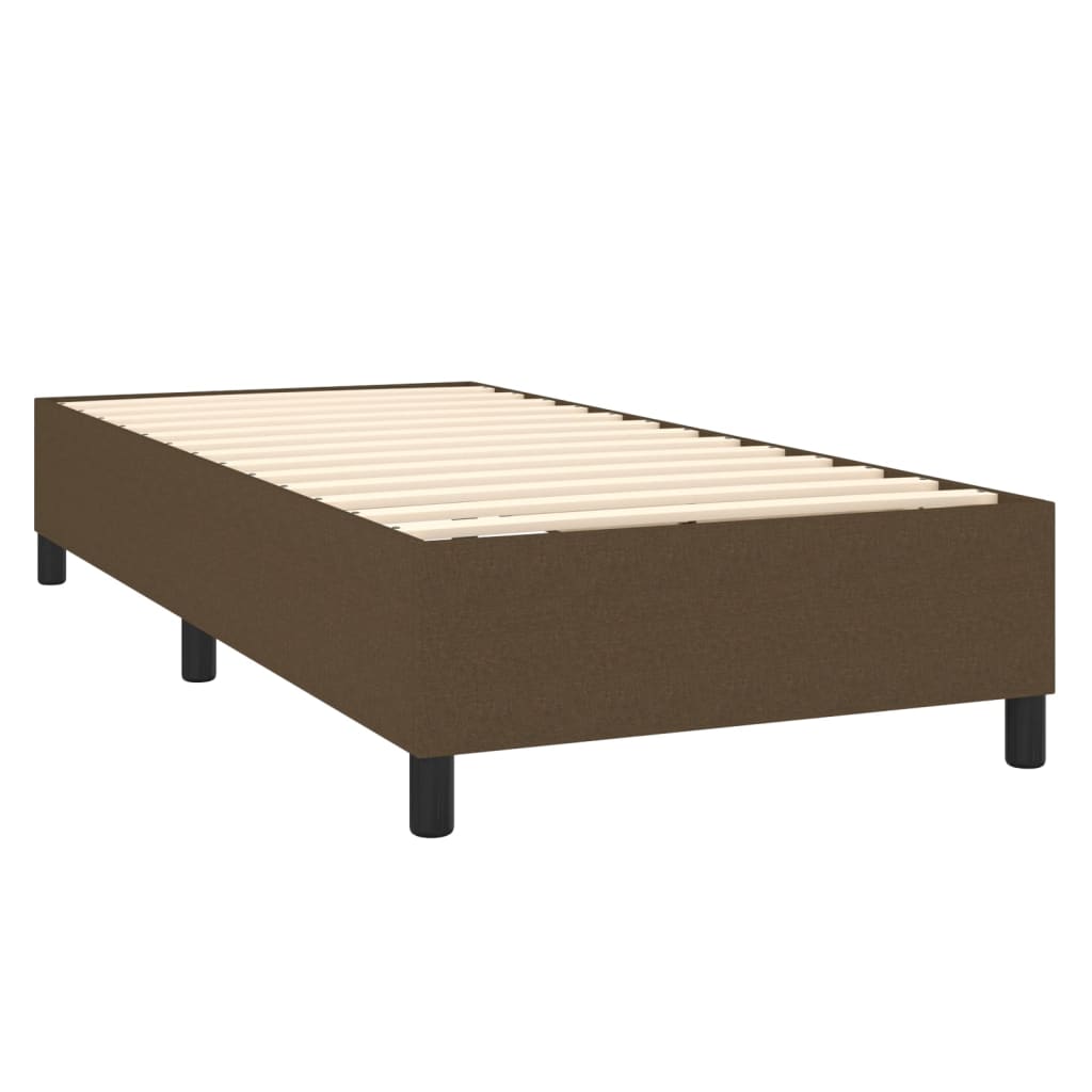 barna szövet rugós és LED-es ágy matraccal 80 x 200 cm