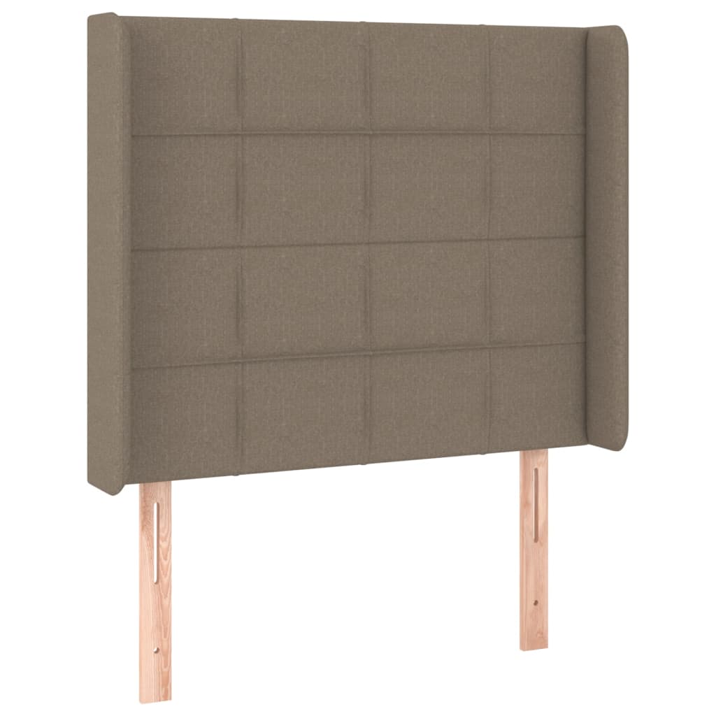 tópszínű szövet rugós és LED-es ágy matraccal 80 x 200 cm