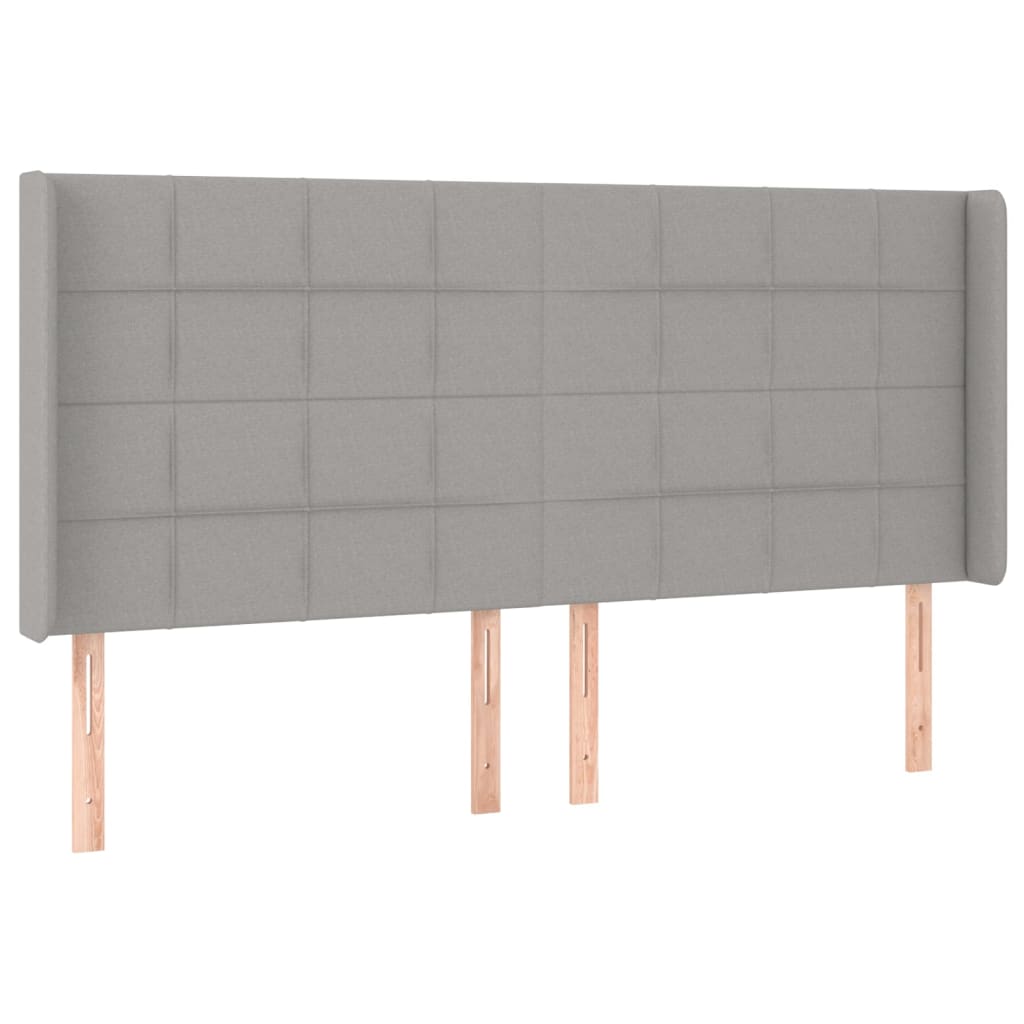 világosszürke szövet rugós és LED-es ágy matraccal 200x200 cm