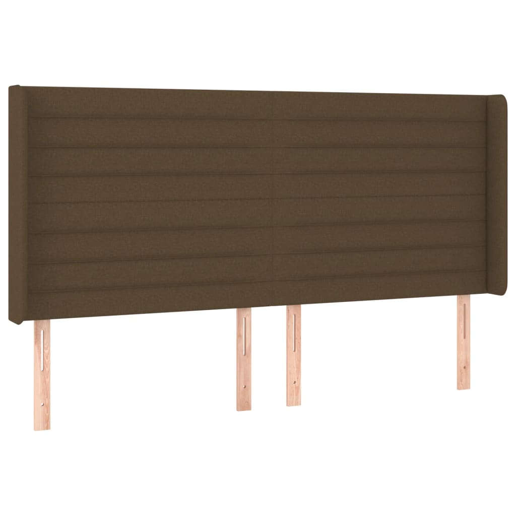 barna szövet rugós és LED-es ágy matraccal 160x200 cm