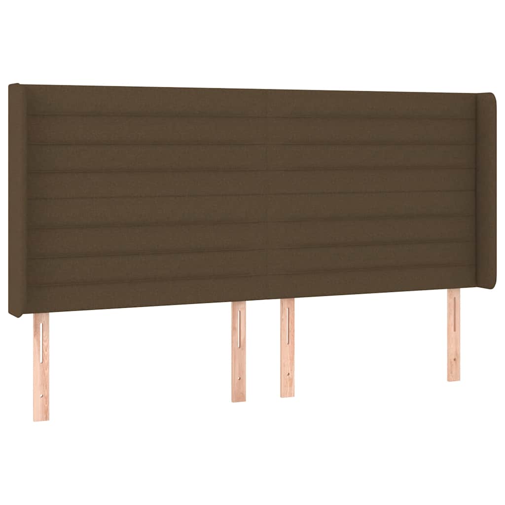 barna szövet rugós és LED-es ágy matraccal 180 x 200 cm