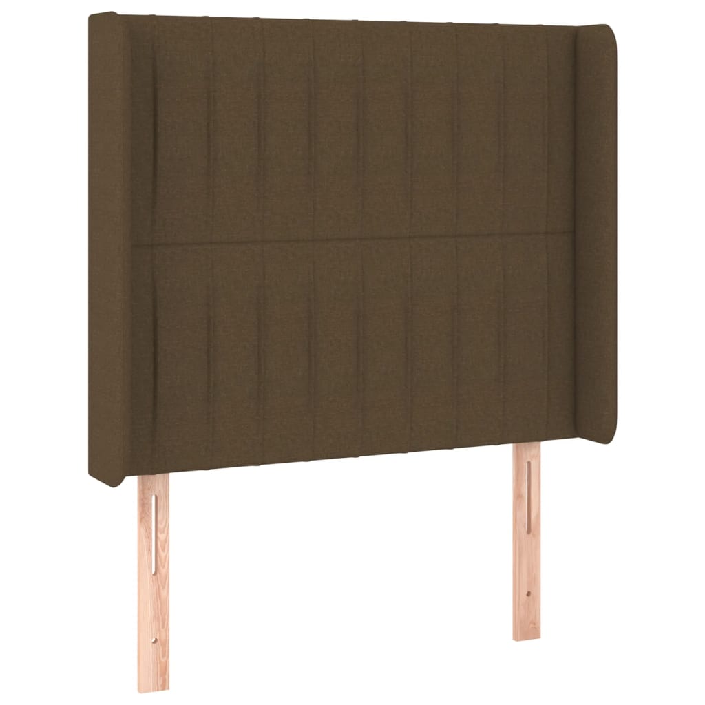 barna szövet rugós és LED-es ágy matraccal 80 x 200 cm
