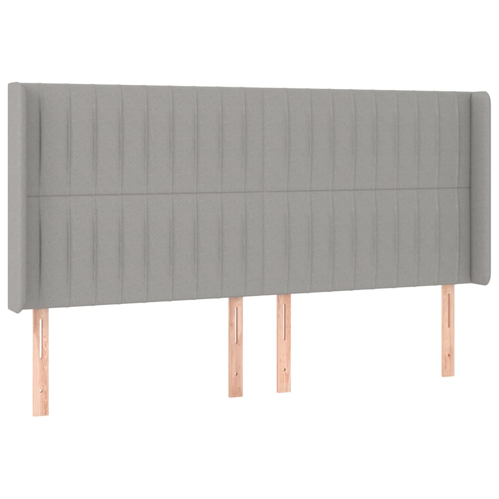 világosszürke szövet rugós és LED-es ágy matraccal 160x200 cm