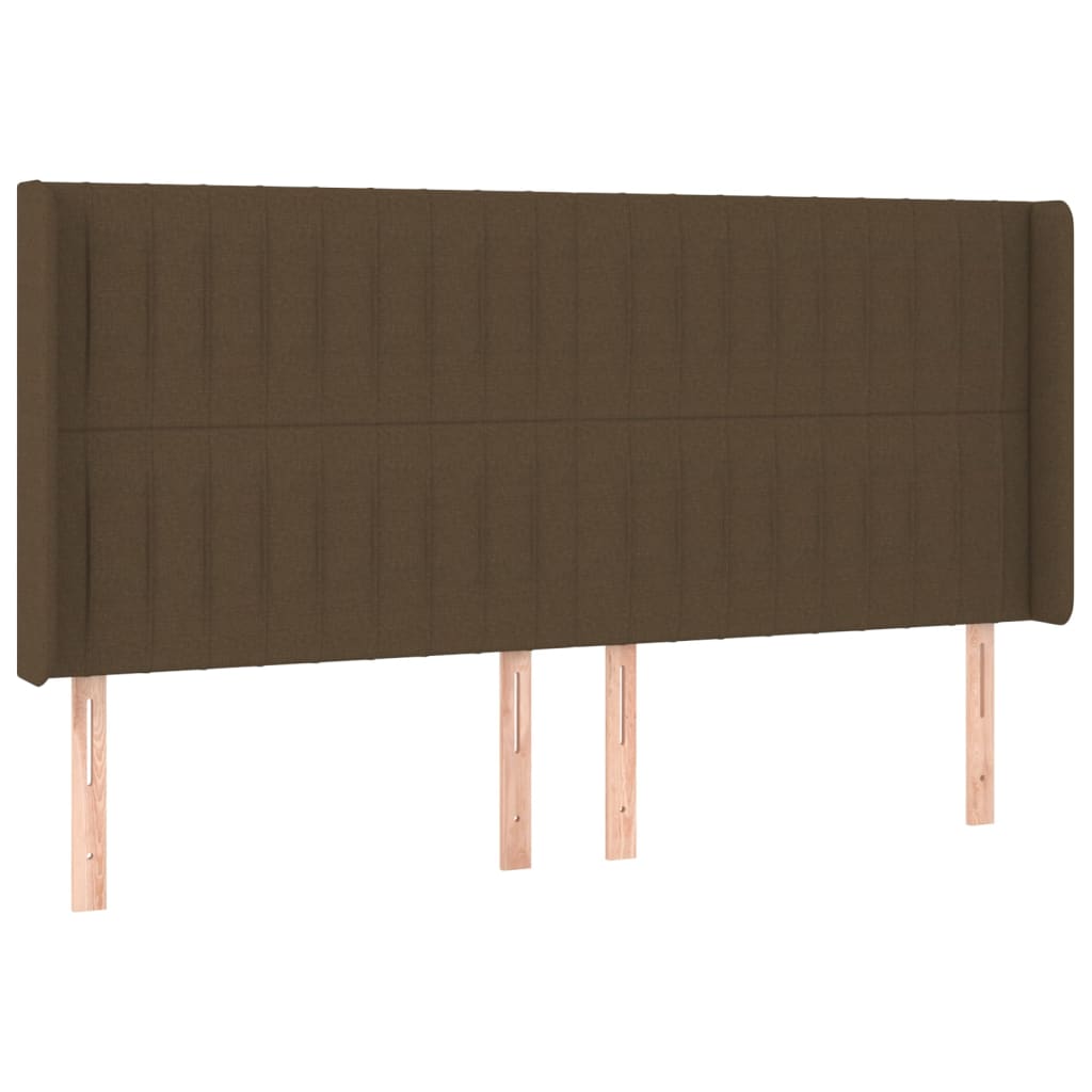 barna szövet rugós és LED-es ágy matraccal 180 x 200 cm