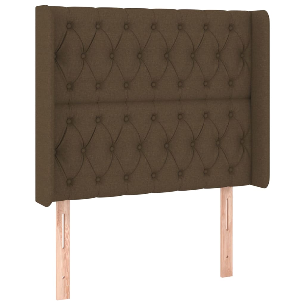 barna szövet rugós és LED-es ágy matraccal 90x200 cm