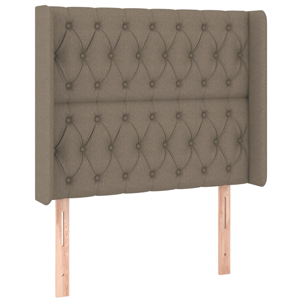 tópszínű szövet rugós és LED-es ágy matraccal 100x200 cm