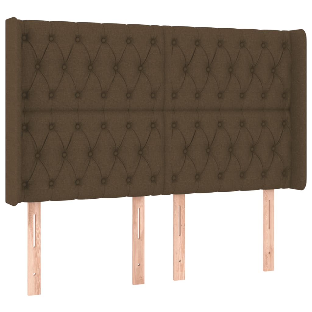 barna szövet rugós és LED-es ágy matraccal 160x200 cm