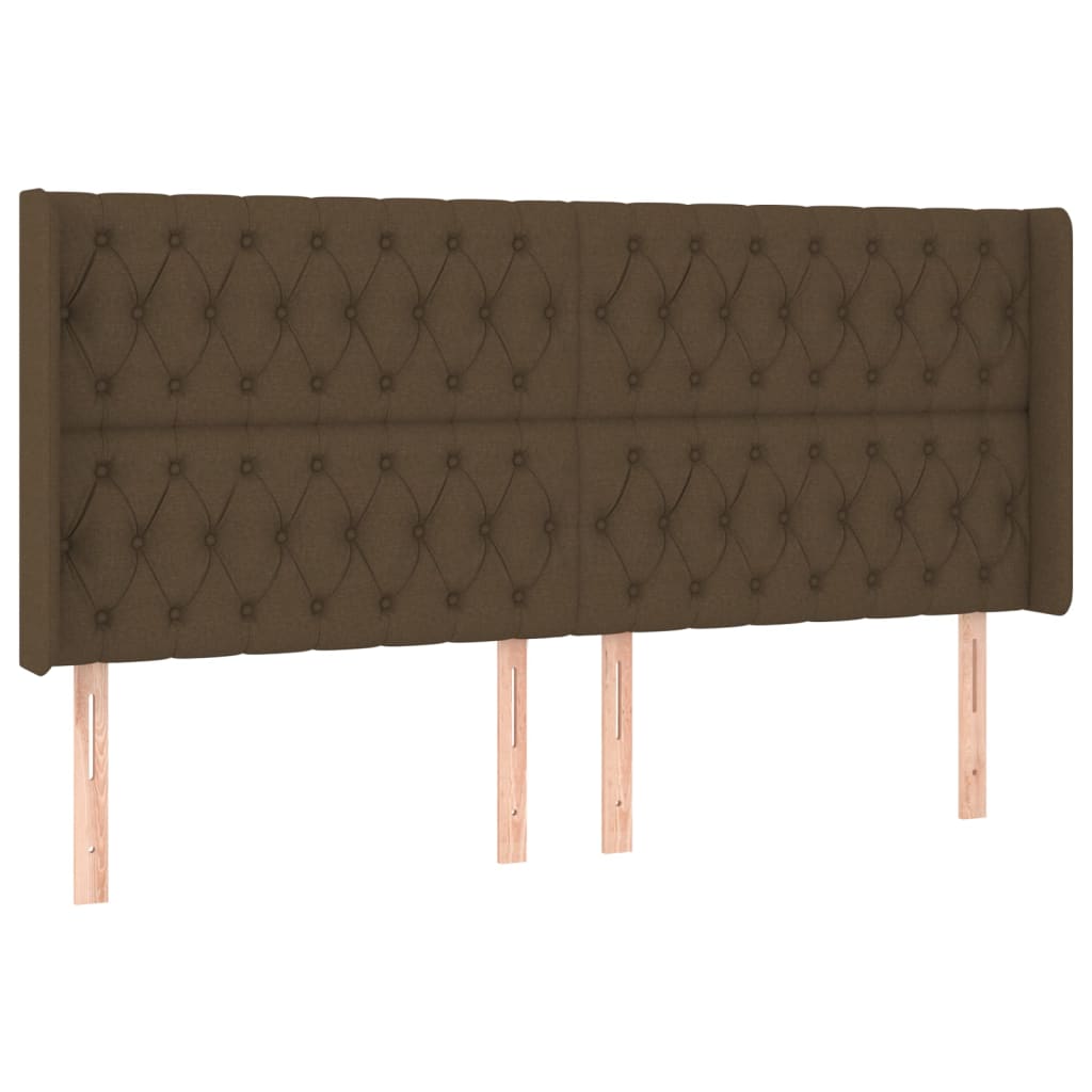 barna szövet rugós és LED-es ágy matraccal 200x200 cm
