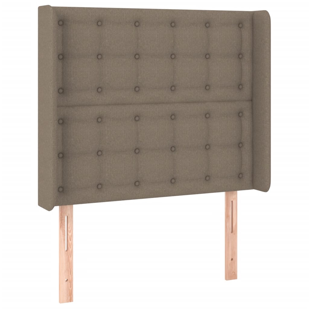 tópszínű szövet rugós és LED-es ágy matraccal 100x200 cm