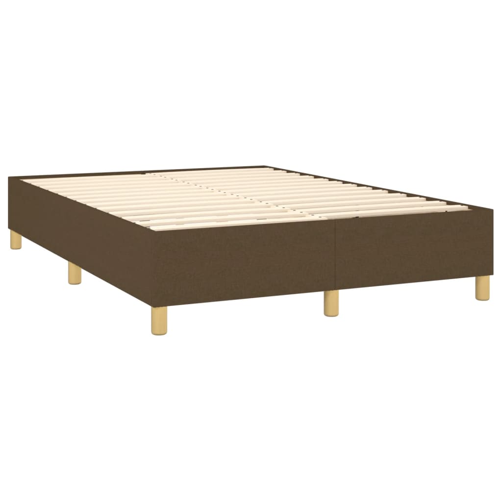 barna szövet rugós és LED-es ágy matraccal 140x190 cm
