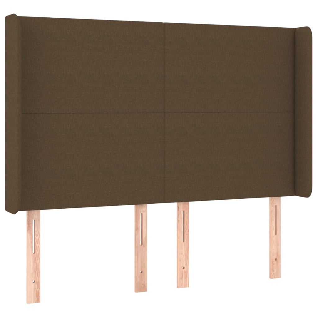 barna szövet rugós és LED-es ágy matraccal 140x190 cm
