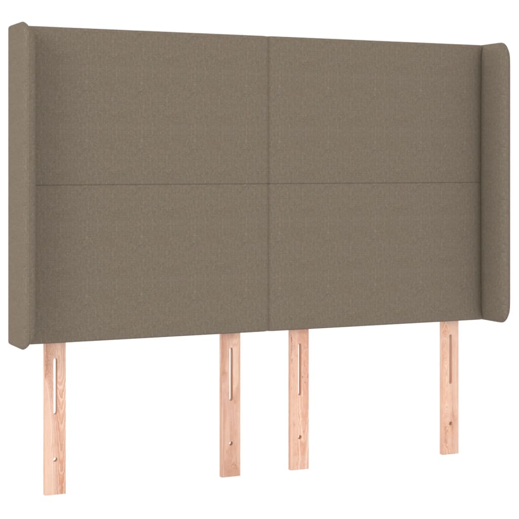 tópszínű szövet rugós és LED-es ágy matraccal 140x200 cm