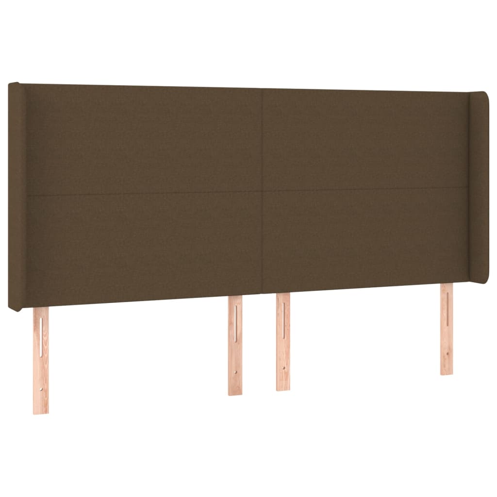 barna szövet rugós és LED-es ágy matraccal 160x200 cm