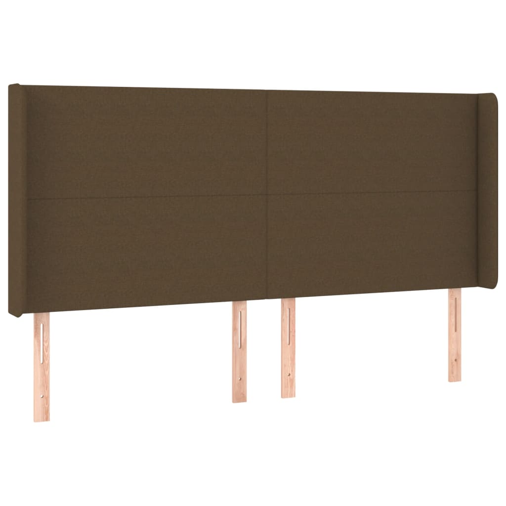 barna szövet rugós és LED-es ágy matraccal 180 x 200 cm