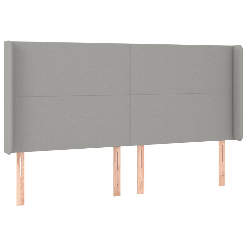 világosszürke szövet rugós és LED-es ágy matraccal 200x200 cm