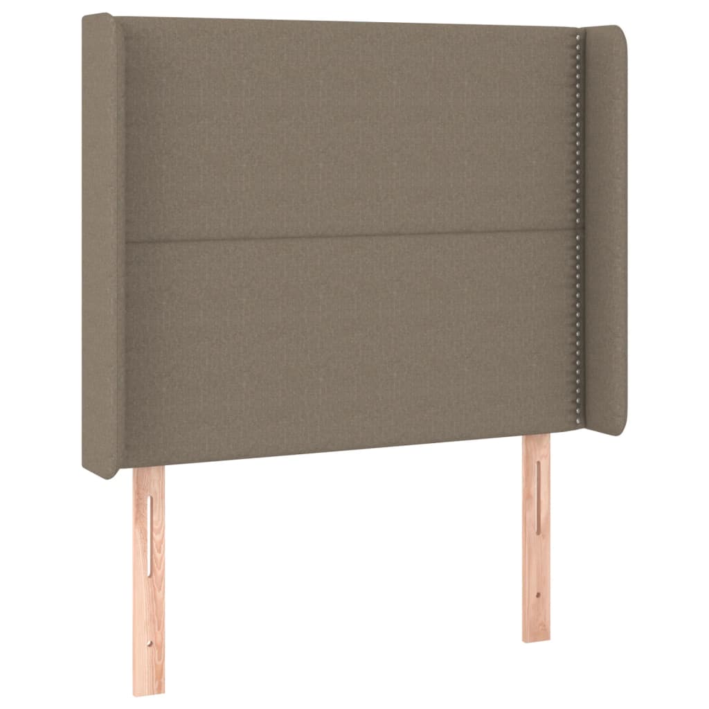 tópszínű szövet rugós és LED-es ágy matraccal 90x190 cm