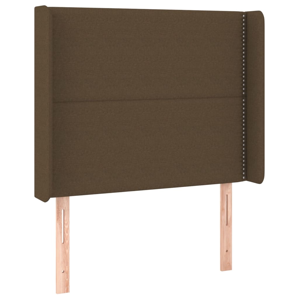 barna szövet rugós és LED-es ágy matraccal 100x200 cm