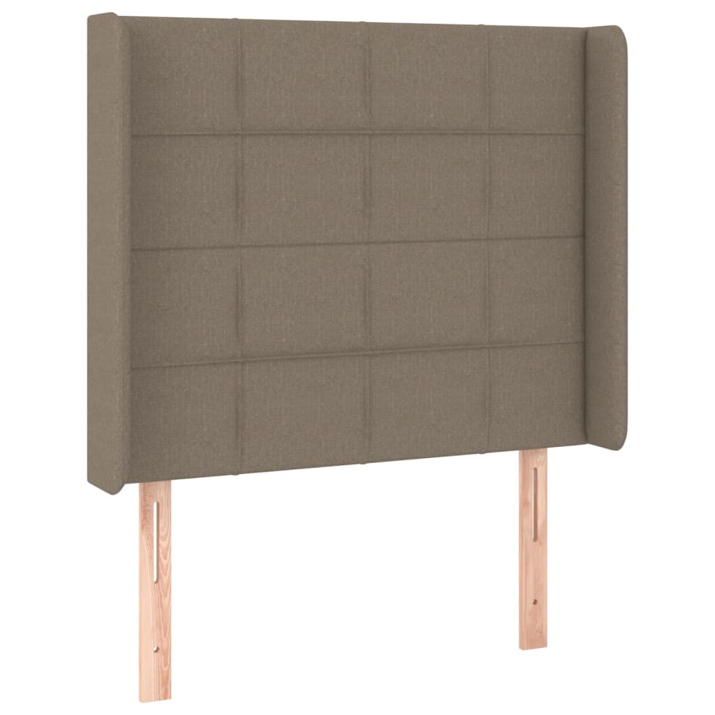 tópszínű szövet rugós és LED-es ágy matraccal 90x200 cm