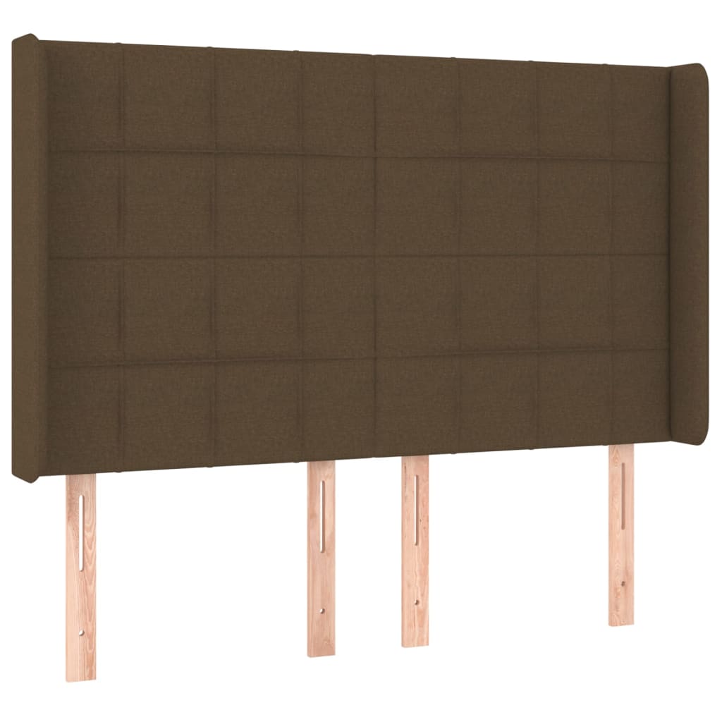 barna szövet rugós és LED-es ágy matraccal 140x190 cm