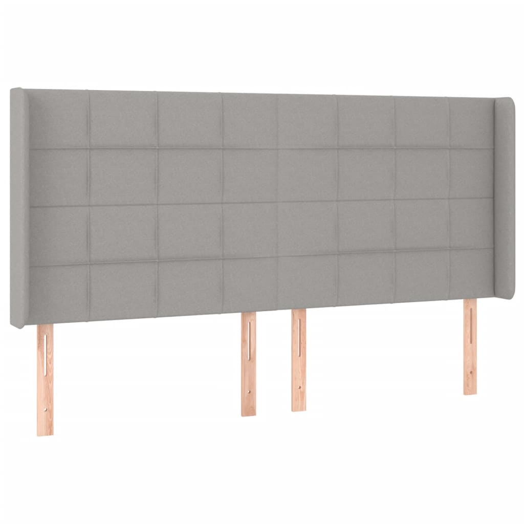 világosszürke szövet rugós és LED-es ágy matraccal 160x200 cm
