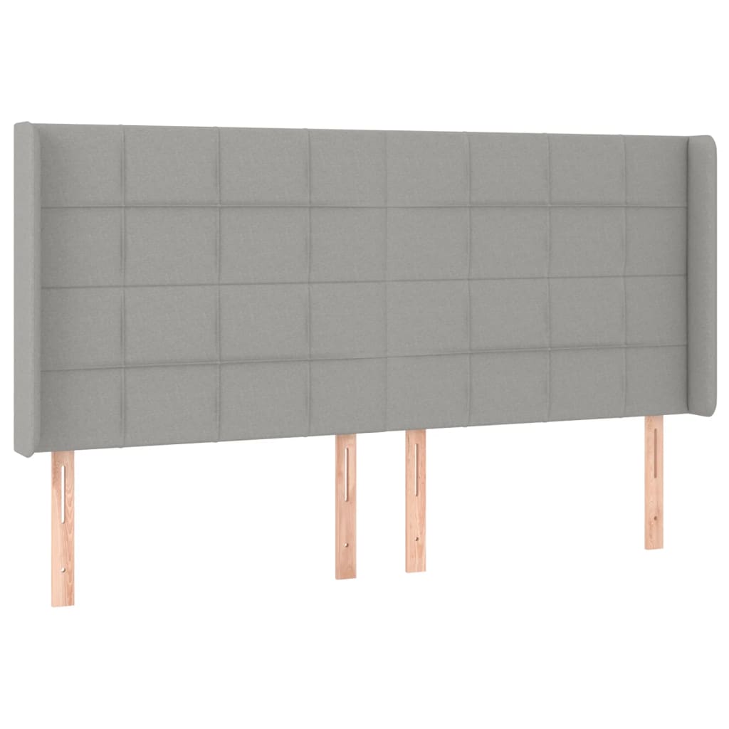 világosszürke szövet rugós és LED-es ágy matraccal 160x200 cm