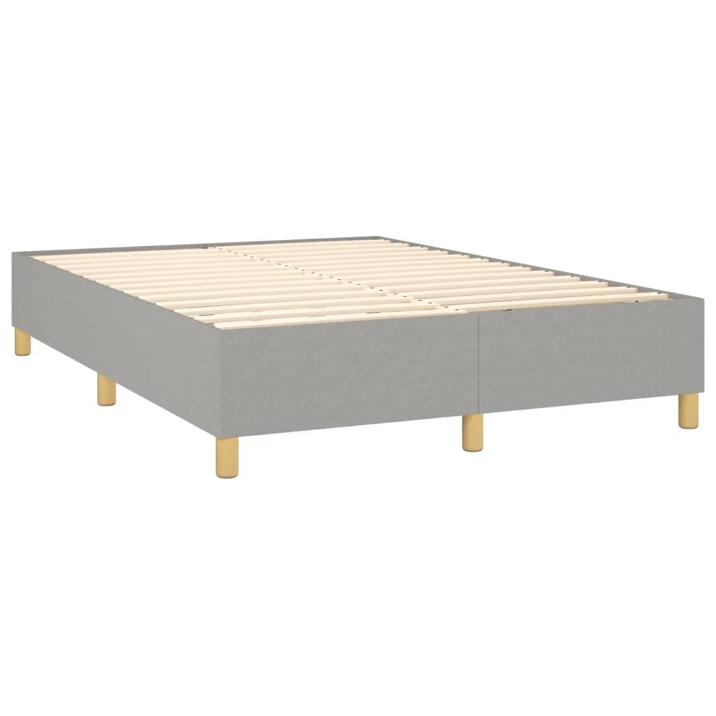 világosszürke szövet rugós és LED-es ágy matraccal 140x190 cm