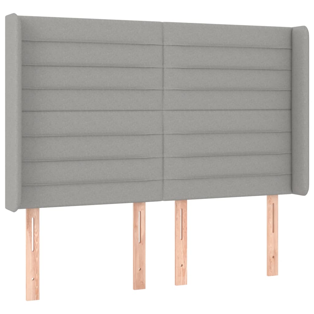 világosszürke szövet rugós és LED-es ágy matraccal 140x190 cm