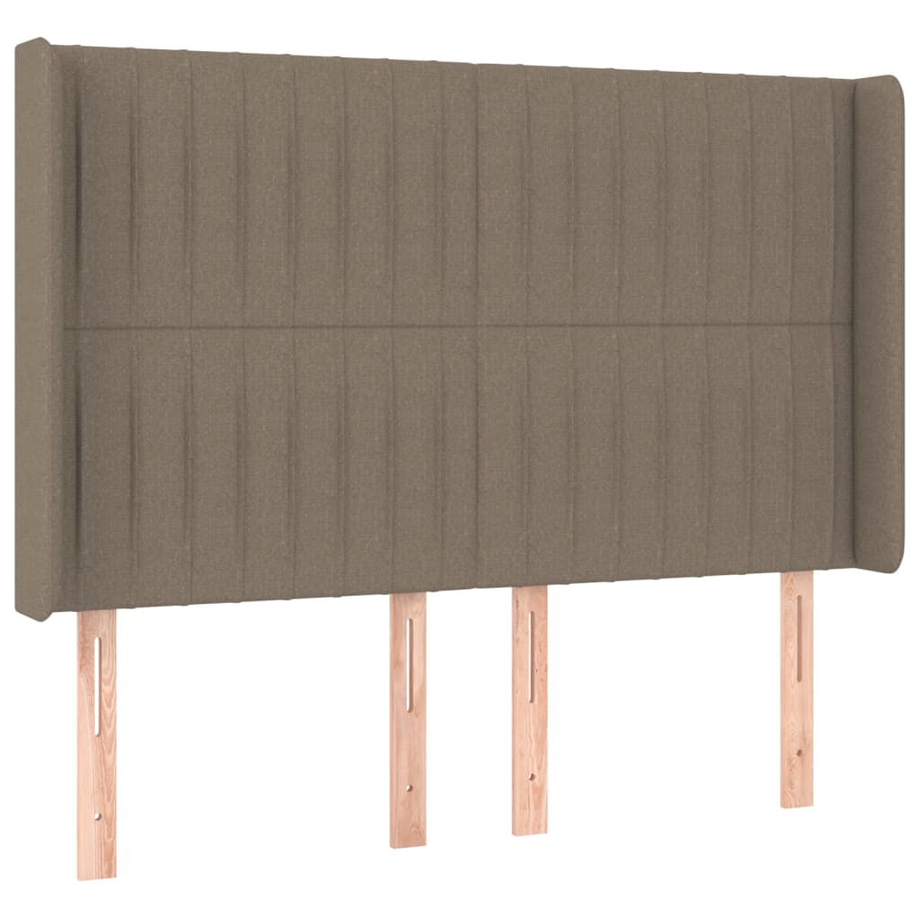 tópszínű szövet rugós és LED-es ágy matraccal 140x200 cm