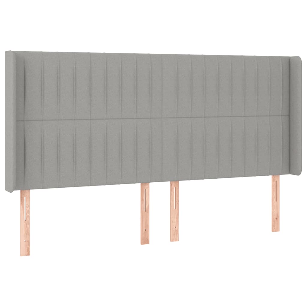 világosszürke szövet rugós és LED-es ágy matraccal 160x200 cm