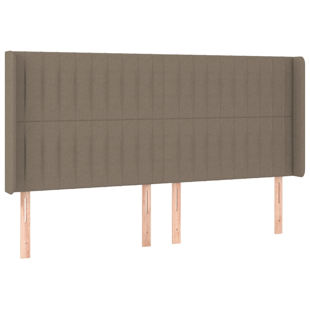 tópszínű szövet rugós és LED-es ágy matraccal 180 x 200 cm