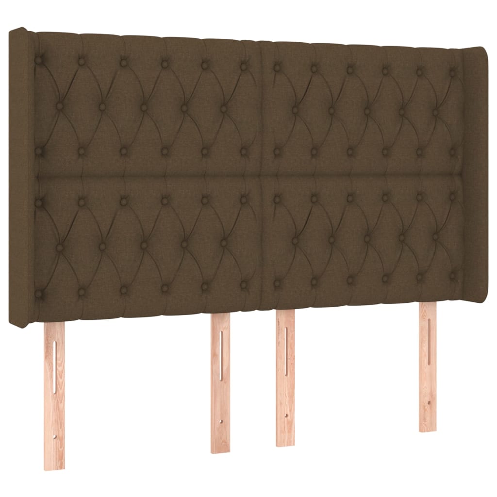 barna szövet rugós és LED-es ágy matraccal 140x190 cm